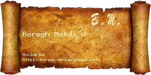Beregh Metód névjegykártya